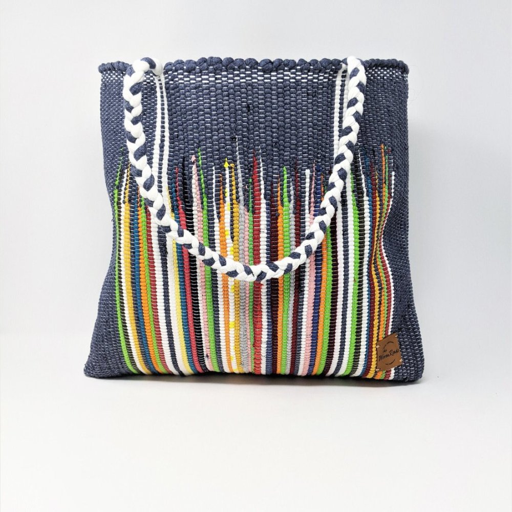 Beautiful Tote Beach Bag - Made from Recycled Fabrics - From Egypt